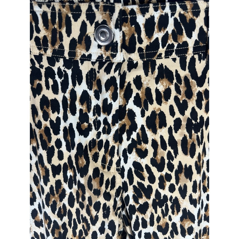 NWT Verve Blues Leopard Print Ankle Pants Size 10 Stretch Comfort Waist - Picture 2 of 5